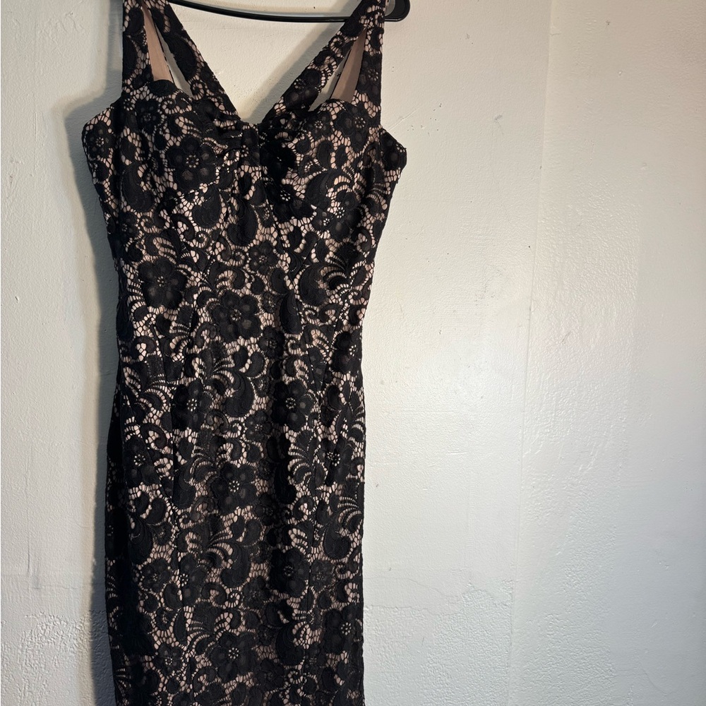 Jax Black and Pink Halter Sheath Dress pre-owned